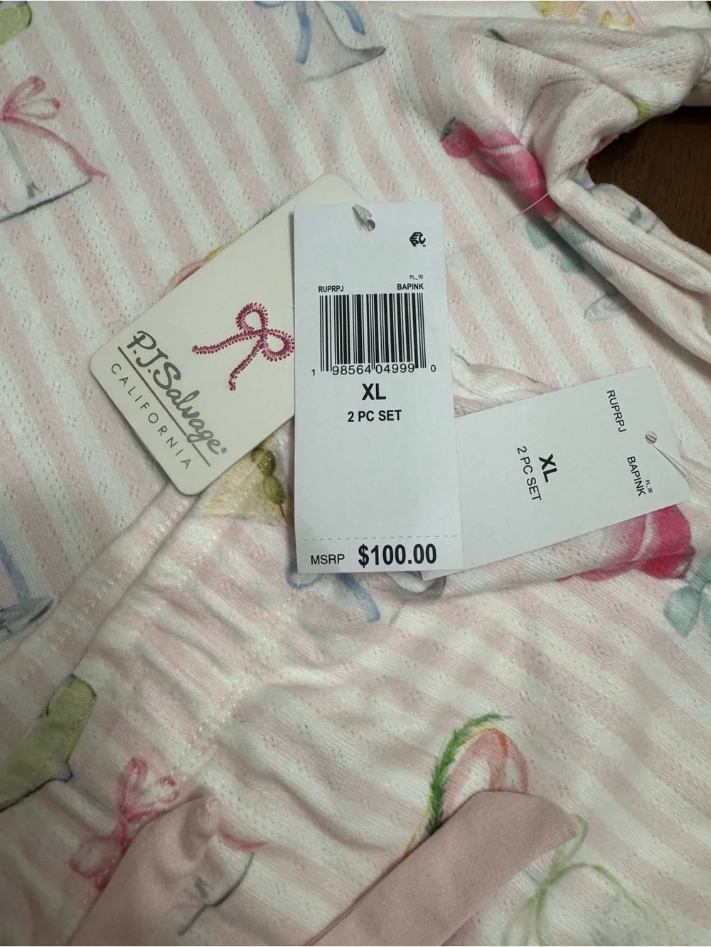 PJ Salvage Women's Pink Printed Short Pajama Set w/head band